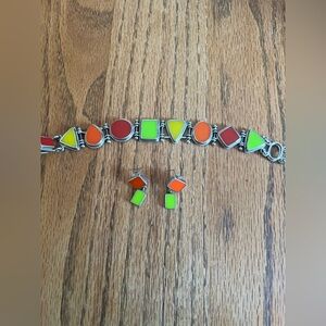 NEW Vintage Set Jessica Lee Designs 925 Bracelet and Earrings